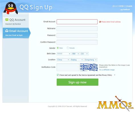 qq sign up register